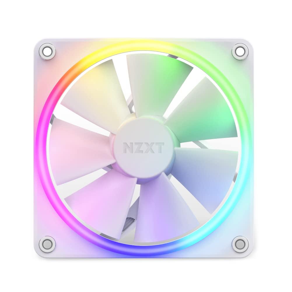 imageNZXT F120 RGB Triple Pack 3 x 120mm RGB PWM PC Fans with RGB Controller High Airflow Low Noise Fluid Dynamic Bearing CAM Software Control 18 LEDs per Fan BlackWhite