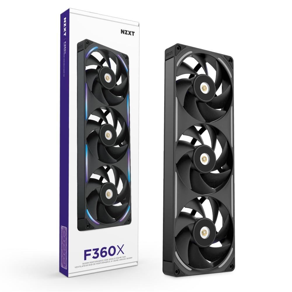 imageNZXT F280 RGB Core 280mm SingleFrame Fan Unit with 2 x 140mm RGB Fans Speed ampamp Lighting Control High Static Pressure ampamp Airflow Fluid Dynamic Bearings 8 aRGB LEDs Per Fan WhiteBlack