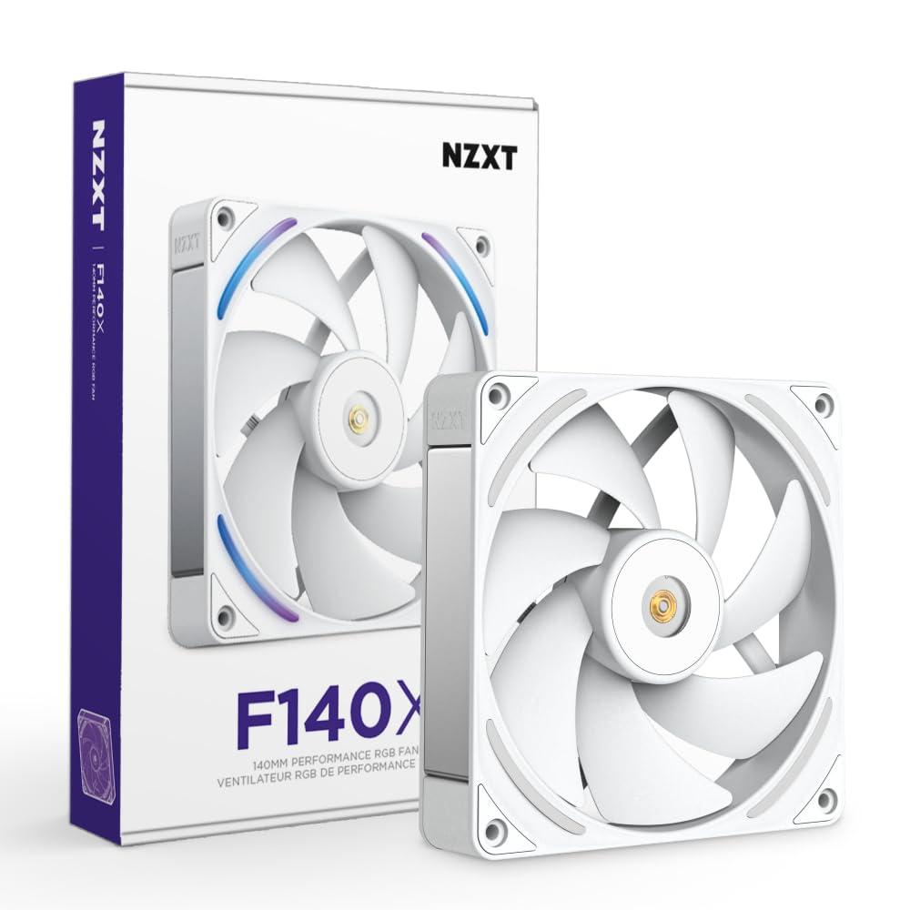 imageNZXT F280 RGB Core 280mm SingleFrame Fan Unit with 2 x 140mm RGB Fans Speed ampamp Lighting Control High Static Pressure ampamp Airflow Fluid Dynamic Bearings 8 aRGB LEDs Per Fan WhiteWhite