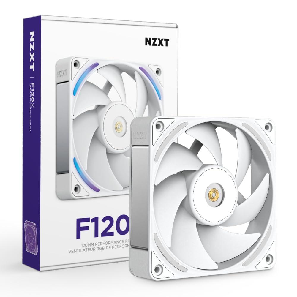 imageNZXT F280 RGB Core 280mm SingleFrame Fan Unit with 2 x 140mm RGB Fans Speed ampamp Lighting Control High Static Pressure ampamp Airflow Fluid Dynamic Bearings 8 aRGB LEDs Per Fan WhiteWhite