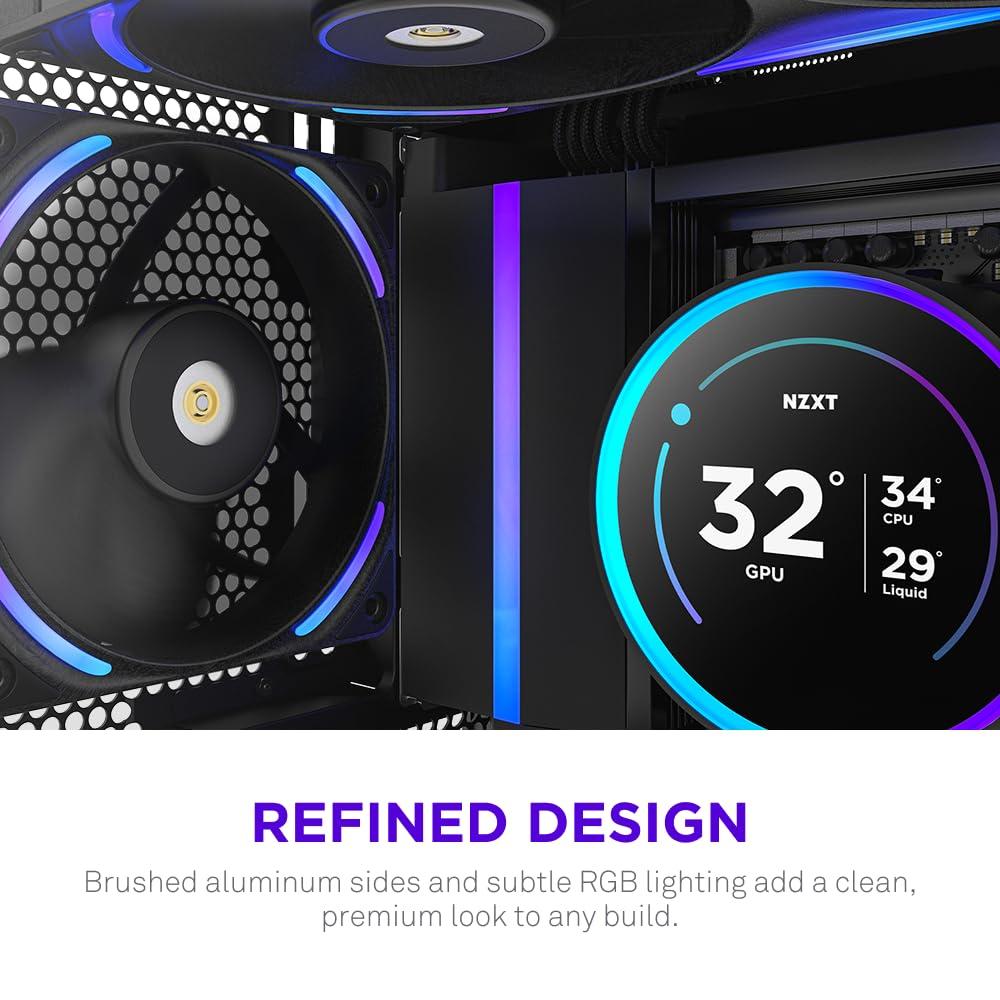 imageNZXT F280 RGB Core 280mm SingleFrame Fan Unit with 2 x 140mm RGB Fans Speed ampamp Lighting Control High Static Pressure ampamp Airflow Fluid Dynamic Bearings 8 aRGB LEDs Per Fan WhiteBlack