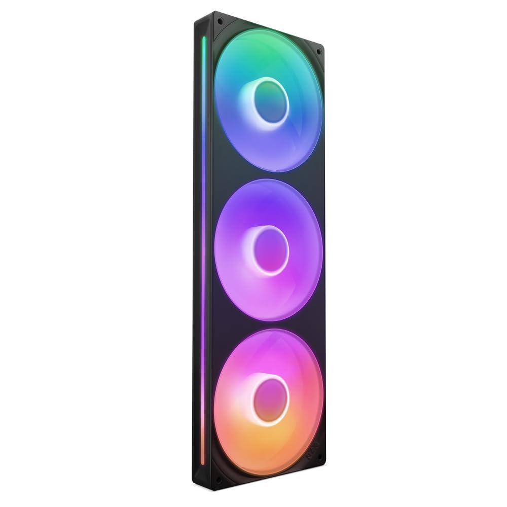 imageNZXT F280 RGB Core 280mm SingleFrame Fan Unit with 2 x 140mm RGB Fans Speed ampamp Lighting Control High Static Pressure ampamp Airflow Fluid Dynamic Bearings 8 aRGB LEDs Per Fan WhiteBlack