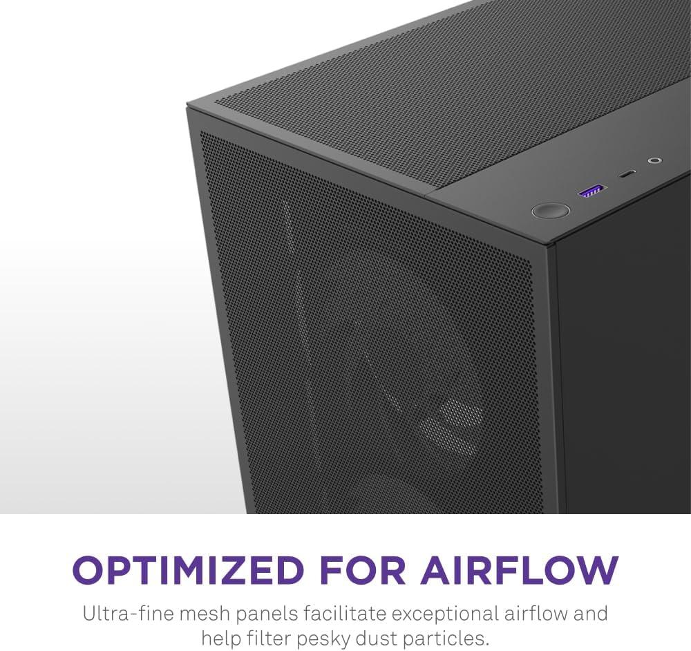 imageNZXT H5 Flow RGB 2024 Compact ATX MidTower PC Gaming Case High Airflow F360 RGB Core CV Included 360mm Front ampamp 240mm Top Radiator Support Cable Management Tempered Glass WhiteBlack