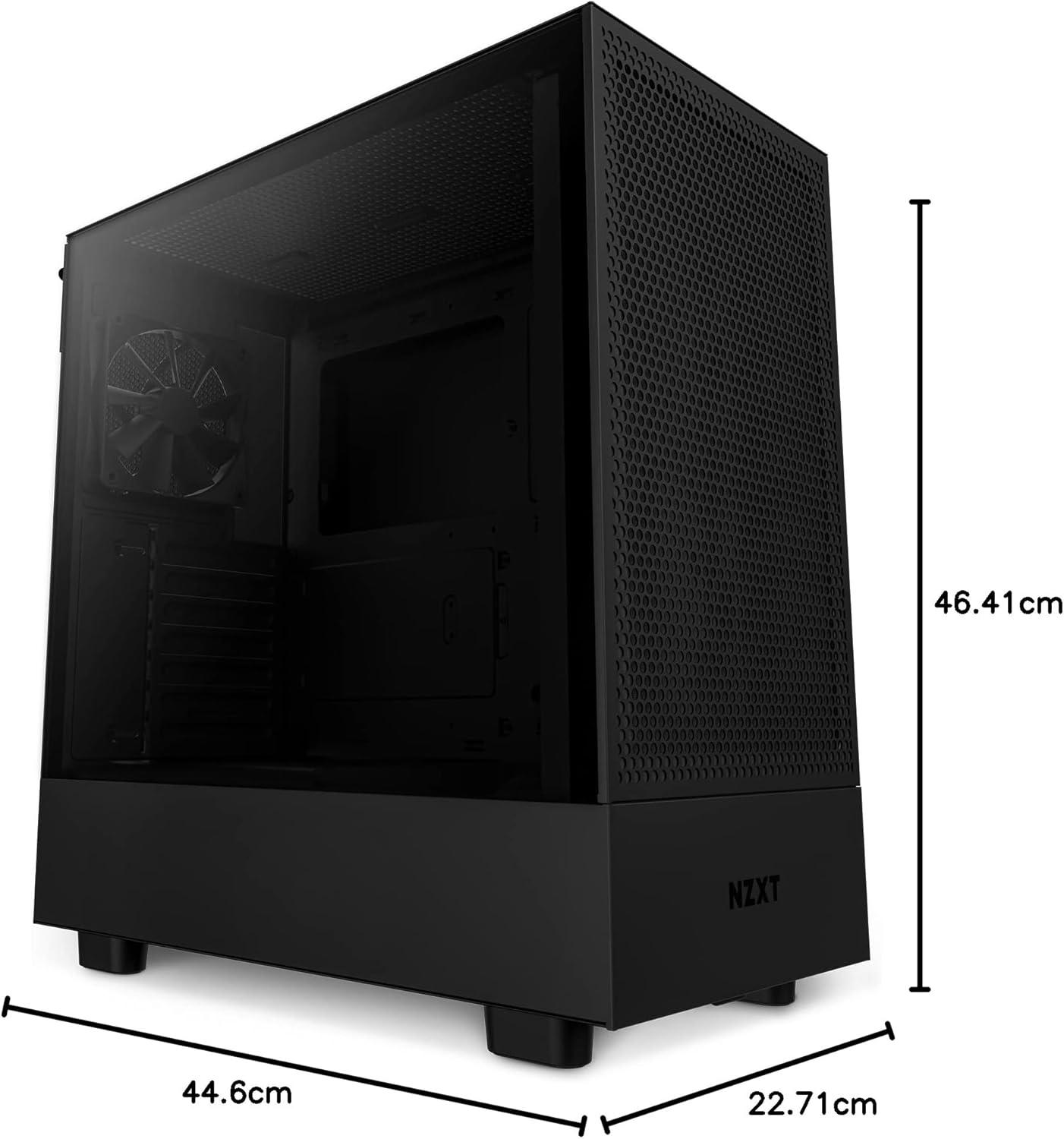 imageNZXT H5 Flow RGB 2024 Compact ATX MidTower PC Gaming Case High Airflow F360 RGB Core CV Included 360mm Front ampamp 240mm Top Radiator Support Cable Management Tempered Glass WhiteBlack