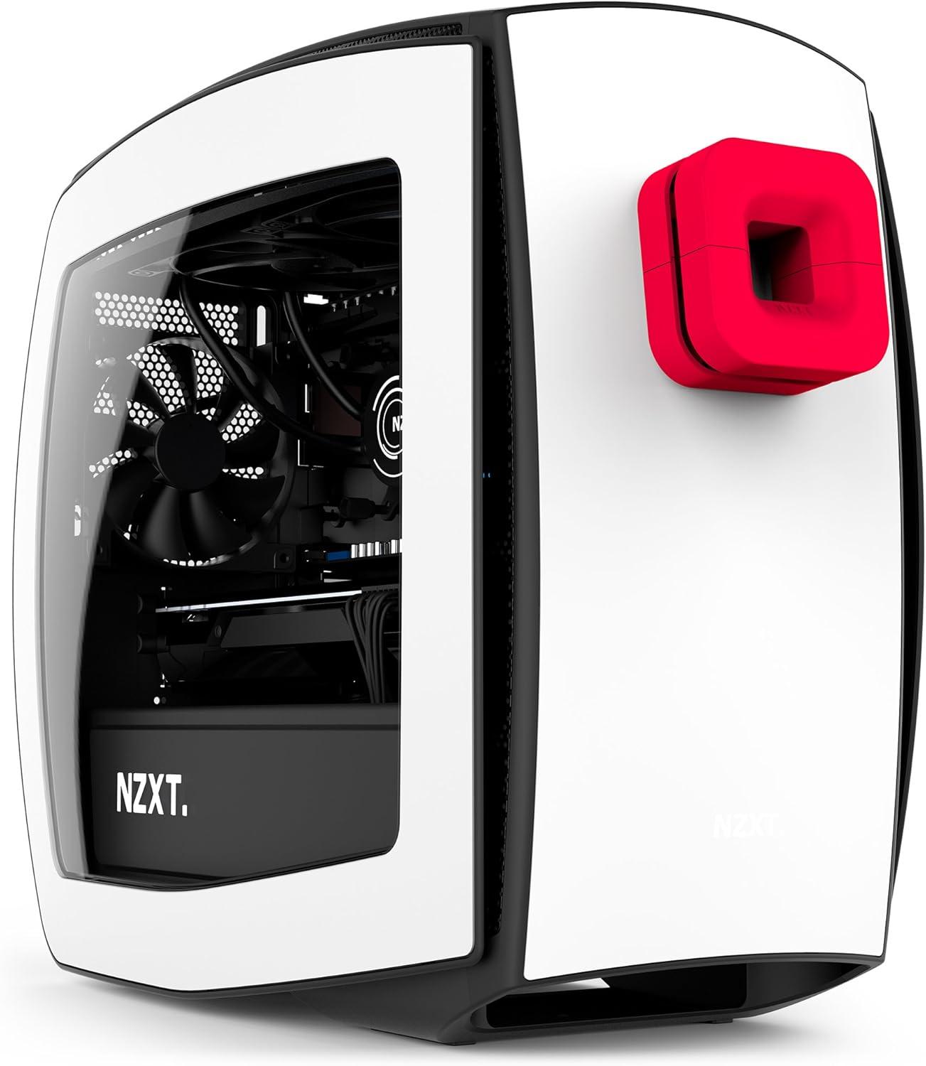 imageNZXT Puck Cable Management and Headset Mount Compact Size Silicone Construction Powerful Magnet for Computer Case Mounting RedRed