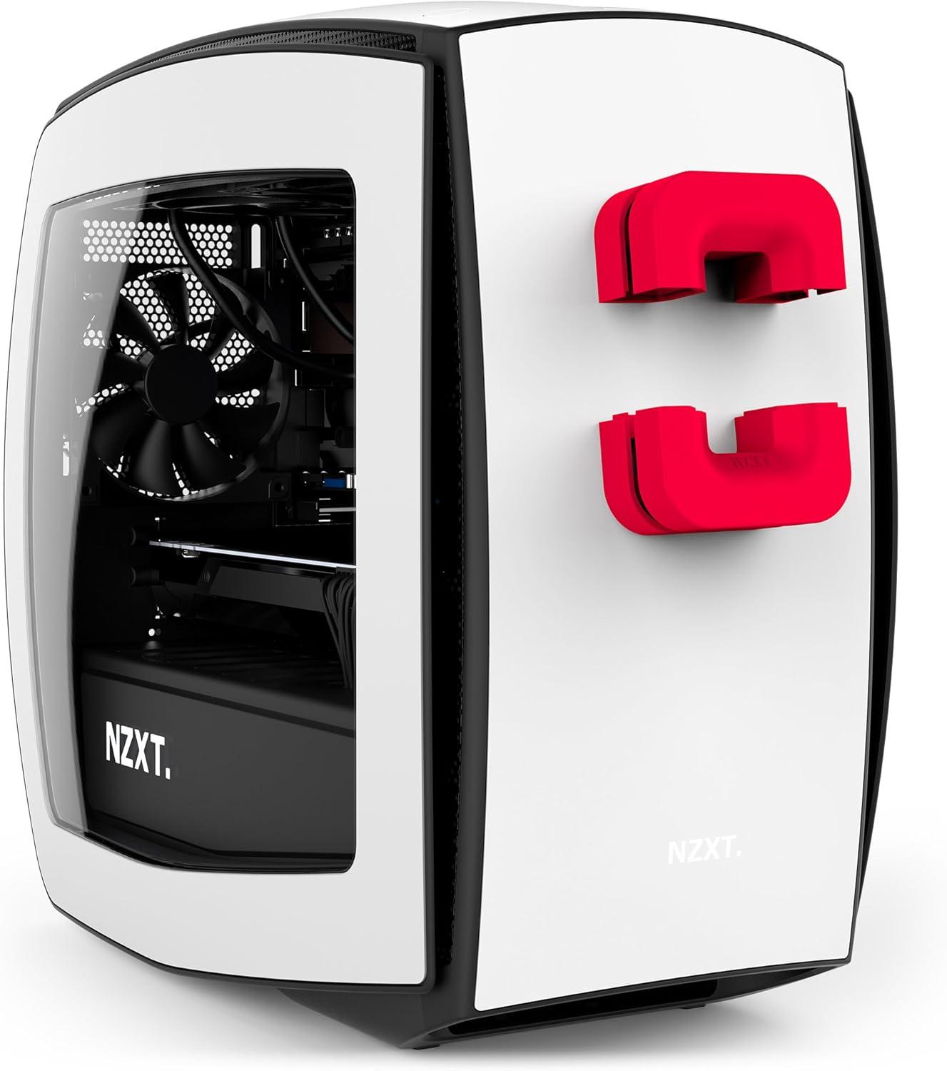 imageNZXT Puck Cable Management and Headset Mount Compact Size Silicone Construction Powerful Magnet for Computer Case Mounting RedRed