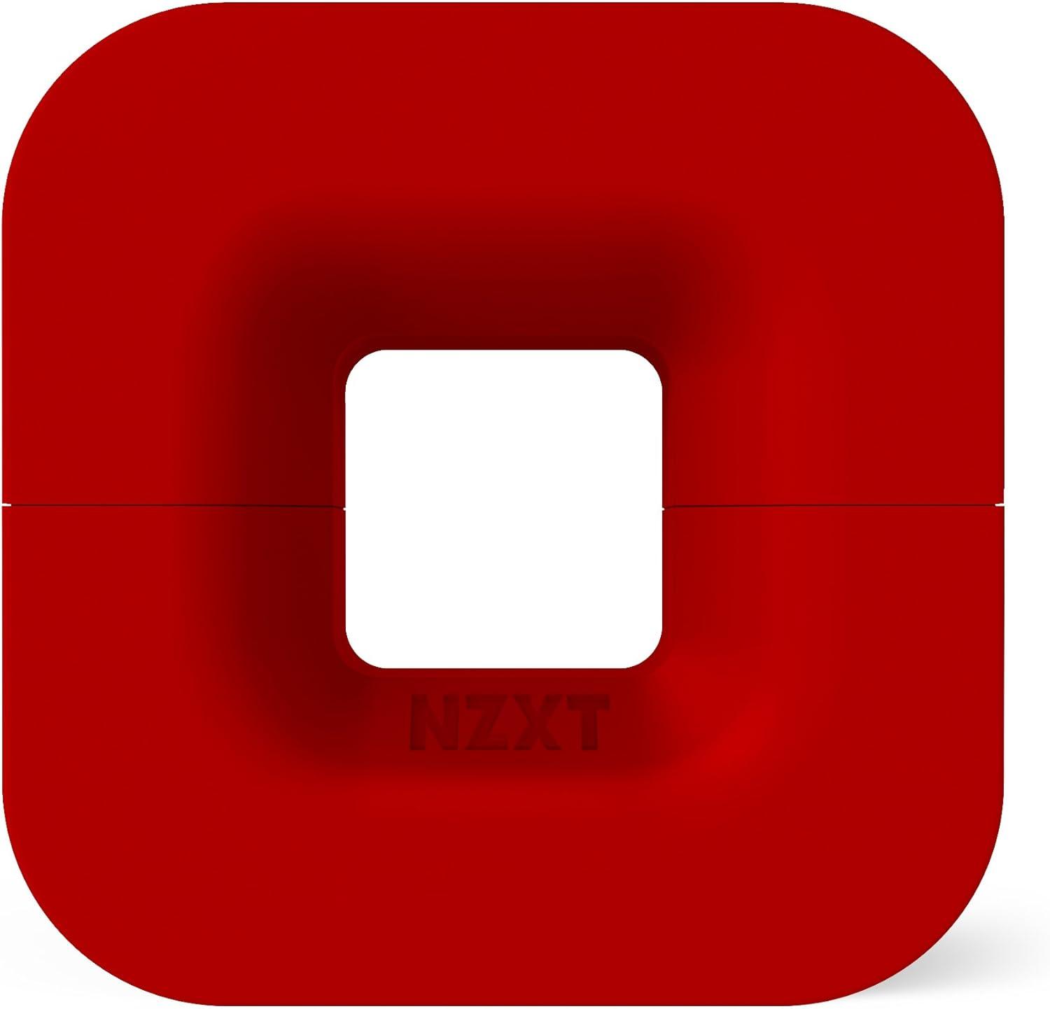 imageNZXT Puck Cable Management and Headset Mount Compact Size Silicone Construction Powerful Magnet for Computer Case Mounting RedRed
