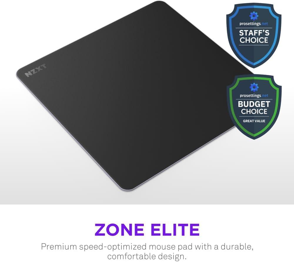 imageNZXT Zone Elite Premium Large Gaming Mouse Pad UltraSmooth NanoKnit Cloth Surface Optimized for Speed and Control SpillResistant Soft Foam Base Reinforced LowProfile Stitching BlackBlack