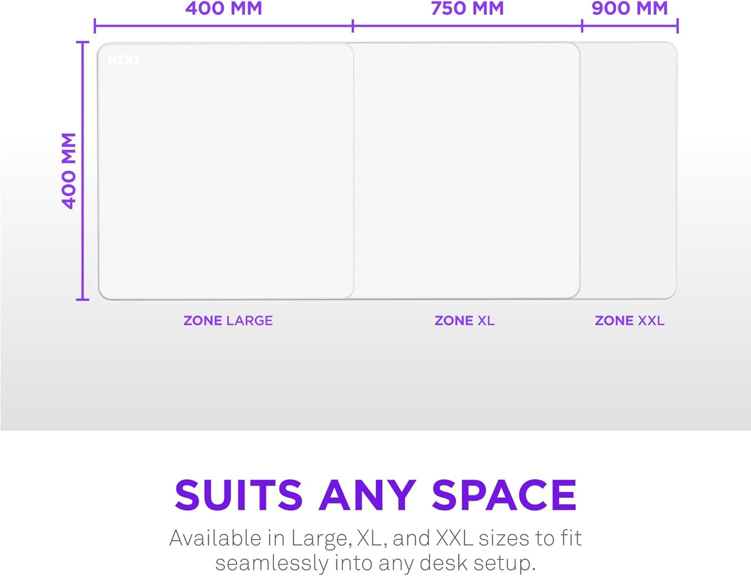 imageNZXT Zone Elite Premium Large Gaming Mouse Pad UltraSmooth NanoKnit Cloth Surface Optimized for Speed and Control SpillResistant Soft Foam Base Reinforced LowProfile Stitching BlackWhite