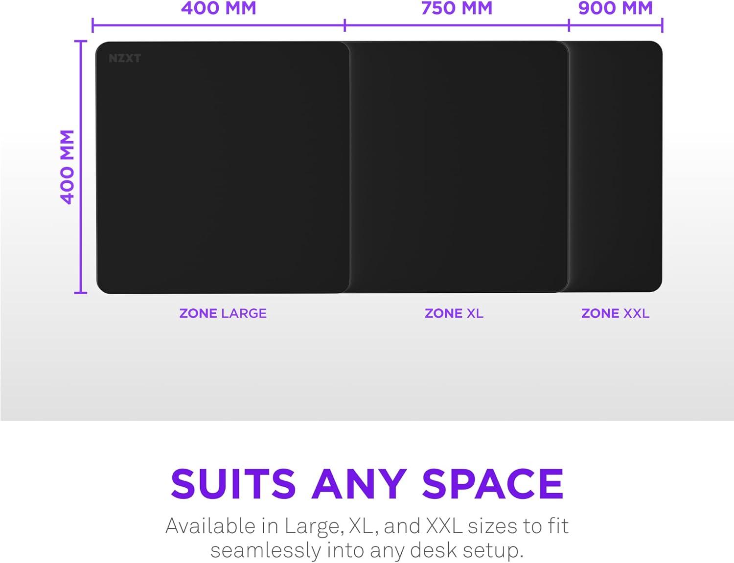 imageNZXT Zone Elite Premium Large Gaming Mouse Pad UltraSmooth NanoKnit Cloth Surface Optimized for Speed and Control SpillResistant Soft Foam Base Reinforced LowProfile Stitching BlackBlack