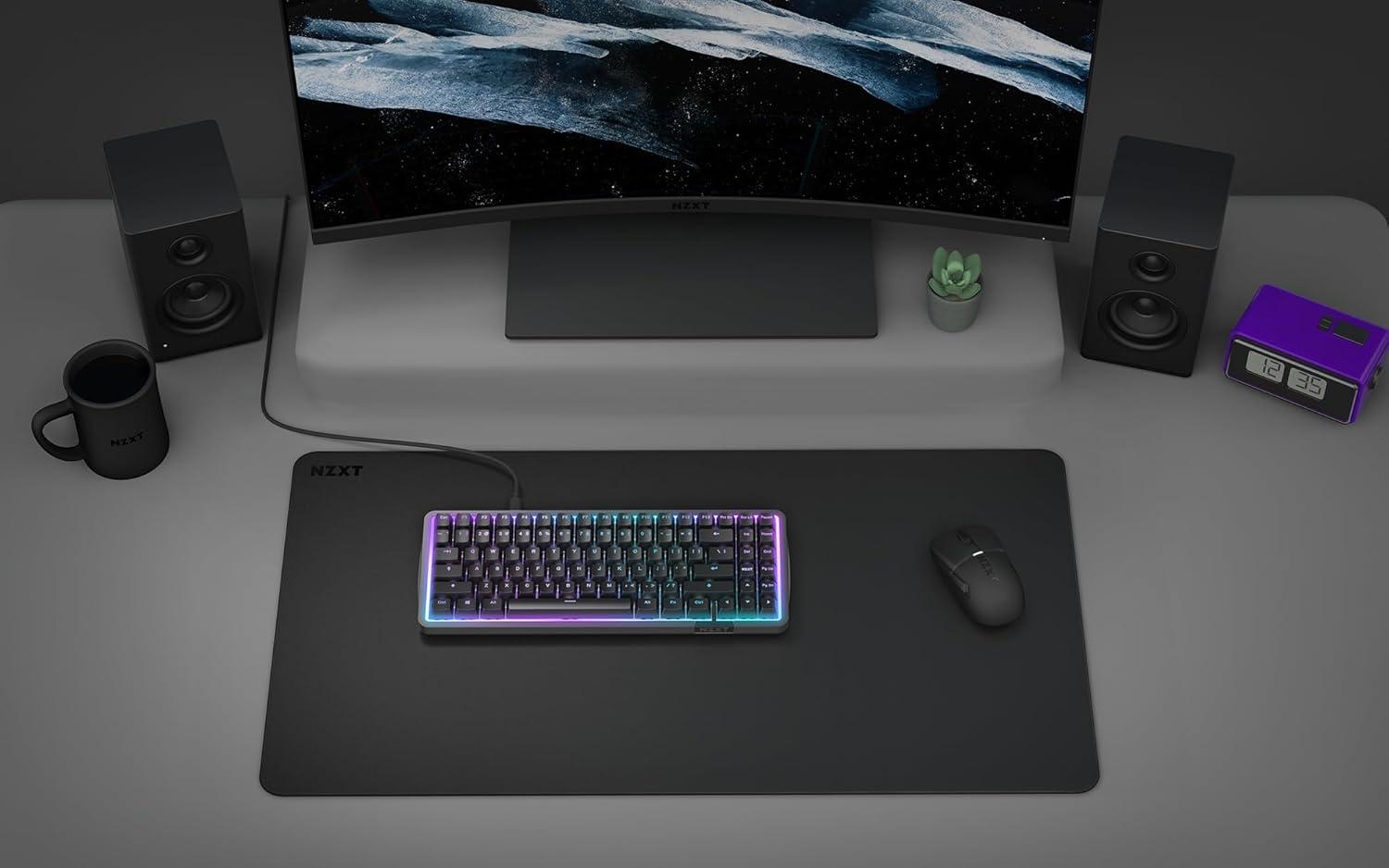 imageNZXT Zone Elite Premium Large Gaming Mouse Pad UltraSmooth NanoKnit Cloth Surface Optimized for Speed and Control SpillResistant Soft Foam Base Reinforced LowProfile Stitching BlackBlack