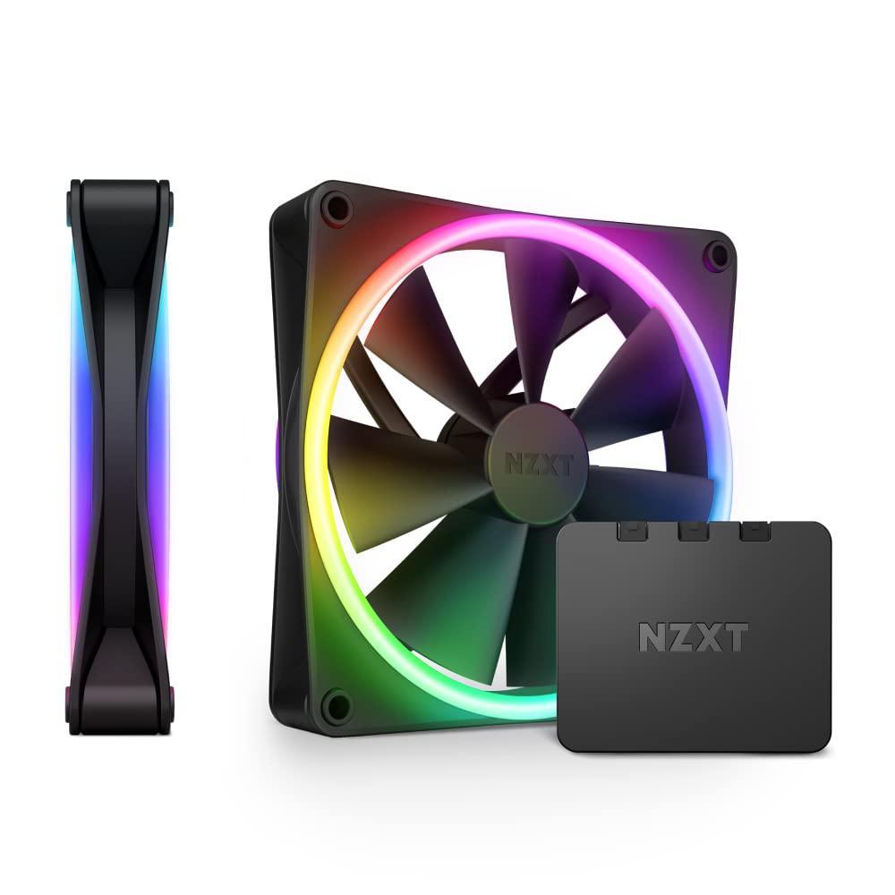 imageNZXT F140 RGB Duo  140mm DualSided RGB Fan  20 Individually Addressable LEDs  Balanced Airflow and Static Pressure  Fluid Dynamic Bearing  PWM Control  AntiVibration Rubber Corners  WhiteBlack