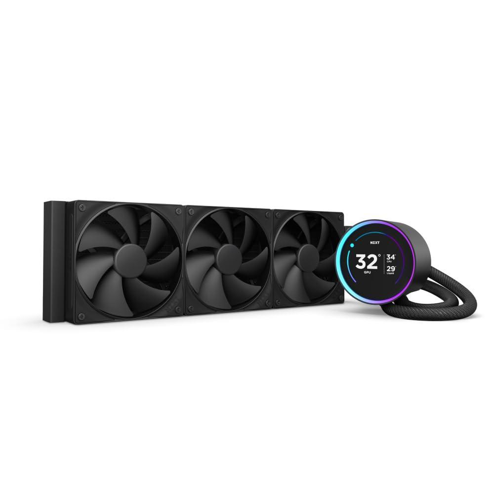 imageNZXT Kraken Elite 360 2024  AIO CPU Liquid Cooler  360mm Radiator  3 x F120P Fans  Customizable 272quot IPS LCD  NZXT Turbine Pump  AMD AM5 AM4  Intel LGA 18511700 1200115X  Black360mm Radiator