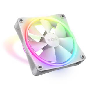 NZXT F140 RGB Duo – 140mm Dual-Sided RGB Fan – 20 Individually Addressable LEDs – Balanced Airflow and Static Pressure – Fluid Dynamic Bearing – PWM Control – Anti-Vibration Rubber Corners – White(White)