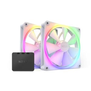 NZXT F140 RGB Fans – RF-R14DF-B1 – Advanced Lighting Customization – Whisper Quiet Cooling – Twin (Fan & Controller Included) – 140mm Fan – Black(140mm White)