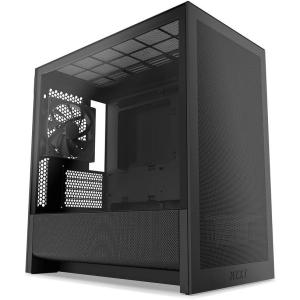 NZXT H3 Flow – Micro-ATX PC Case – Optimized Airflow – Includes 1 x 120mm Rear Fan – Supports Full-Sized GPUs – Fits 280mm Front, 240mm Top Radiator – Back-Connect Motherboard – Black(Black)