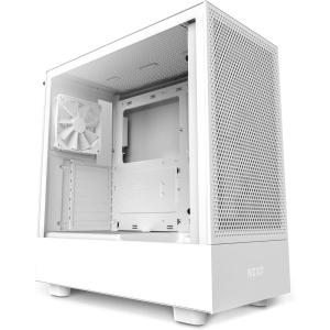 NZXT H5 Flow RGB 2024 – Compact ATX Mid-Tower PC Gaming Case – High Airflow – F360 RGB Core (CV) Included – 360mm Front & 240mm Top Radiator Support – Cable Management – Tempered Glass – White(White)