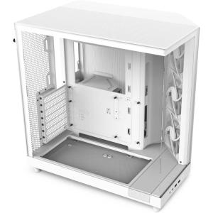 NZXT H6 Flow | CC-H61FB-01 | Compact Dual-Chamber Mid-Tower Airflow Case | Panoramic Glass Panels | High-Performance Airflow Panels | Includes 3 x 120mm Fans | Cable Management | Black(White)