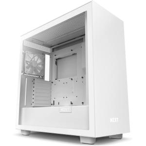 NZXT H7 Flow RGB | Mid-Tower ATX Airflow Case with 360mm RGB Single Frame Fan | Supports Bottom Fans for Direct GPU Cooling | Cable Management | White(White)