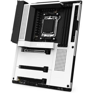 NZXT N7 B850 – AMD B850 AM5 ATX Gaming Motherboard for Ryzen 9000/8000/7000-16+2+1, DDR5, 3X M.2, PCIe 5.0, Wi-Fi 6E, 2.5GbE LAN – M.2 NVME with Quick-Release Latch – Full Cover – White(White)