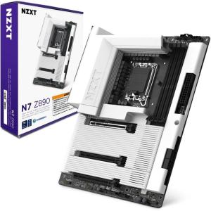 NZXT N9 Z890 – Intel Z890 LGA 1851 ATX Gaming Motherboard for Core Ultra (Series 2) – 20+1+1, DDR5, 5X M.2, PCIe 5.0, Wi-Fi 7, 5GbE, Thunderbolt 4 – RGB, Full-Metal Cover, White PCB(White)