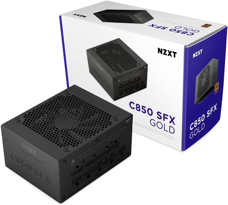 imageNZXT C850 SFX Gold 850W SFX ATX 31 Power Supply 80 Plus Gold Cybenetics Platinum Fully Modular PCIe 51 600W 12V2x6 Japanese Capacitors Black