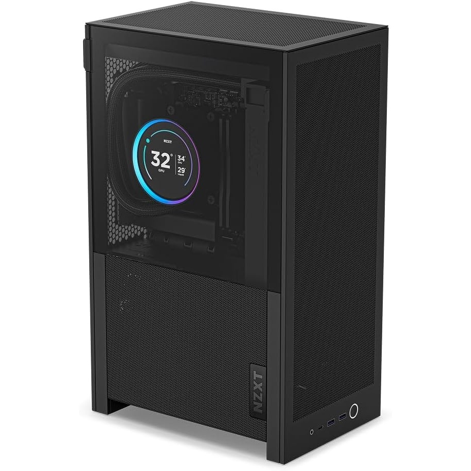 image:imageNZXT H2 Flow MiniITX 207L High Airflow PC Case Includes 2 x 120mm Top Fans amp PCIe 50 Riser Cable 331mm GPU 280mm Radiator Black