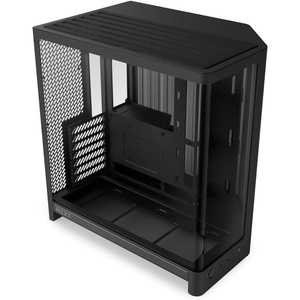 NZXT H6 Compact Dual-Chamber ATX PC Case – 10x 120mm Fan Support – 360mm Radiator – Back-Connect Motherboard Ready – Seamless Curved Tempered Glass – Black