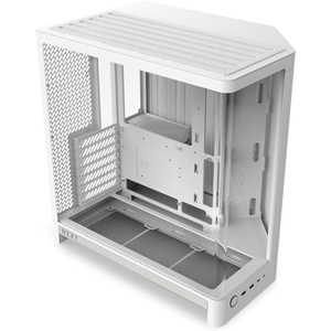 NZXT H6 Compact Dual-Chamber ATX PC Case – 10x 120mm Fan Support – 360mm Radiator – Back-Connect Motherboard Ready – Seamless Curved Tempered Glass – White