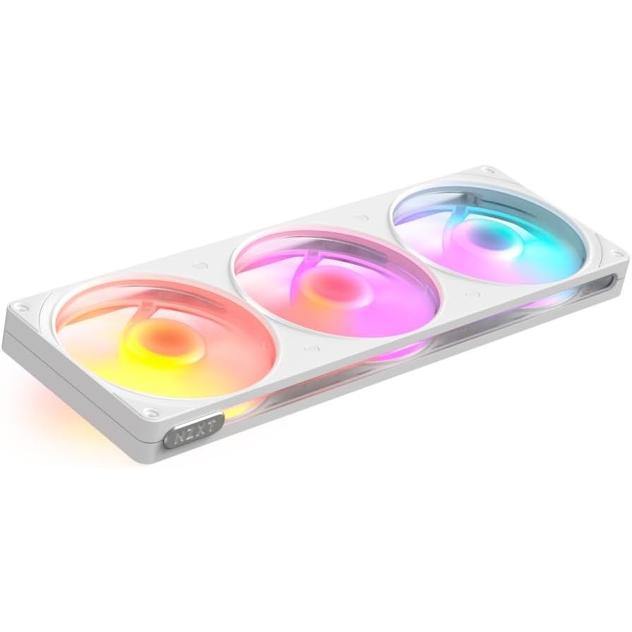 image:imageNZXT F360 RGB SingleFrame Fan  3X 120mm PWM PC Case Fans  Vibrant RGB Lighting  Fluid Dynamic Bearing  NZXT CAM Compatible  White