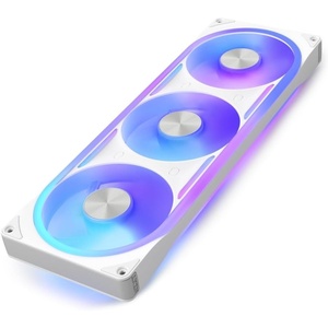 NZXT F360U Ultra RGB Single-Frame Fan – 3X 120mm PWM PC Case Fans – Multi-Zone RGB – Whisper-Quiet – Fluid Dynamic Bearing – NZXT CAM Compatible – White