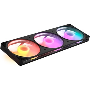 NZXT F420 RGB Single-Frame Fan – 3X 140mm PWM PC Case Fans – Vibrant RGB Lighting – Fluid Dynamic Bearing – NZXT CAM Compatible – Black