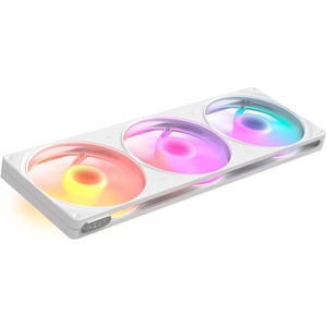 NZXT F420 RGB Single-Frame Fan – 3X 140mm PWM PC Case Fans – Vibrant RGB Lighting – Fluid Dynamic Bearing – NZXT CAM Compatible – White