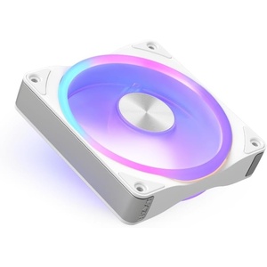 NZXT F120U Ultra RGB Fan – 120mm PWM PC Case Fan – Multi-Zone RGB Lighting – Whisper-Quiet Under 37 dB – Fluid Dynamic Bearing – NZXT CAM Compatible – White